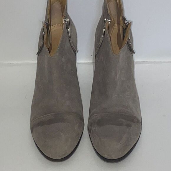 Rag & Bone Women's Margot Gray Suede Double Zip Block Heeled Ankle Boots Sz 39/8 - Picture 3 of 11
